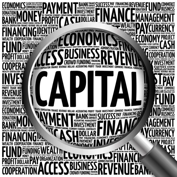 Büyüteç ile sermaye kelime bulutu