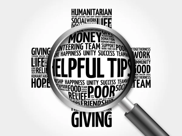 Büyüteç ile yararlı ipuçları kelime bulutu