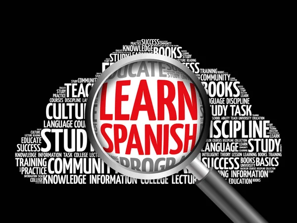 Aprender español palabra nube — Foto de Stock