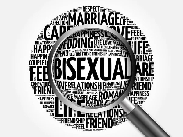 Büyüteç ile biseksüel kelime bulutu