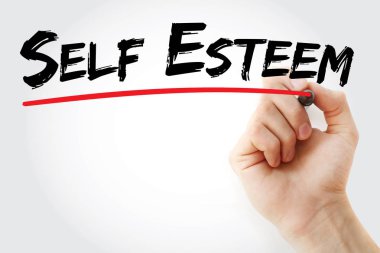 Benlik saygısı marker ile yazma el