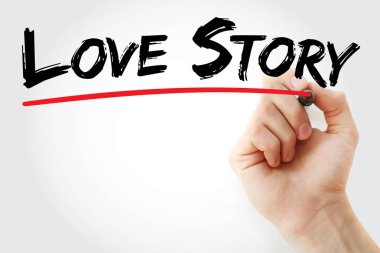 Aşk hikayesi marker ile yazma el