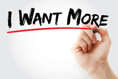 El yazma ben daha fazla istiyorum marker ile