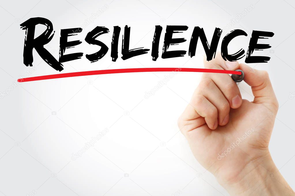 Hand writing Resilience with marker
