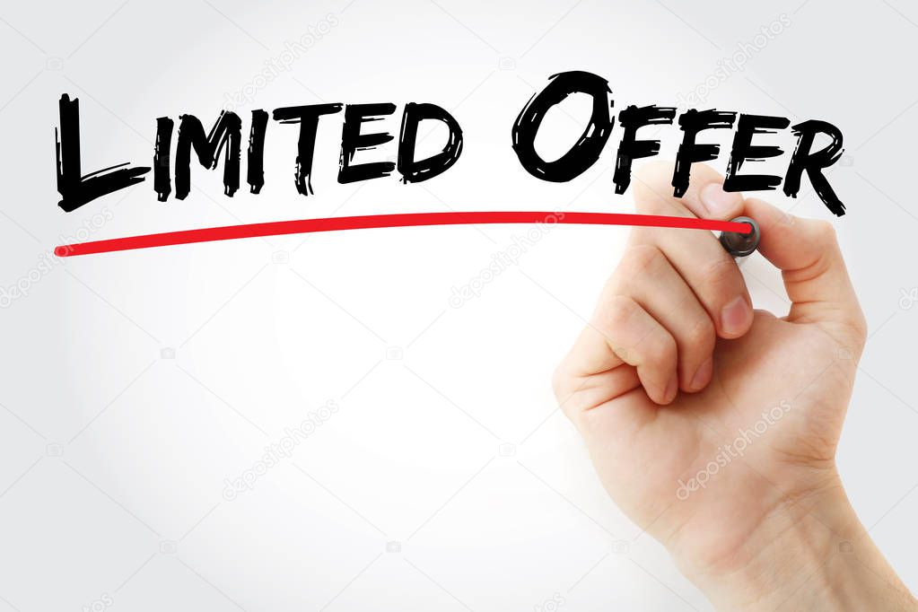 Hand writing Limited Offer with marker