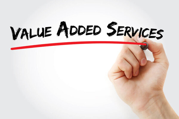 Hand writing Value Added Services with marker