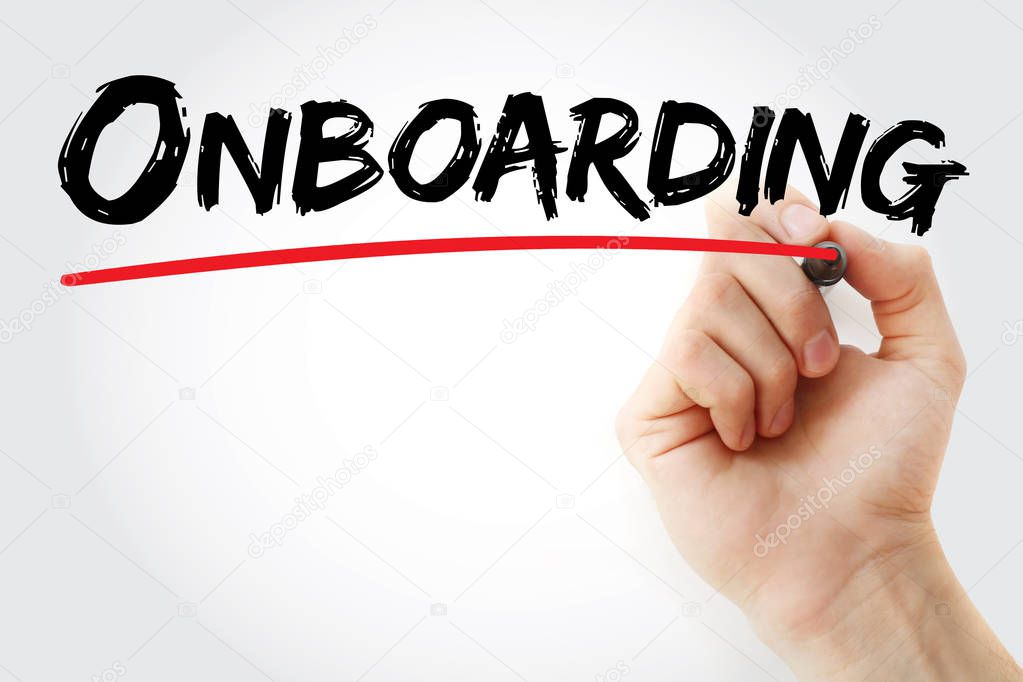 Hand writing Onboarding with marker