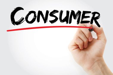 Tüketici marker ile yazma el