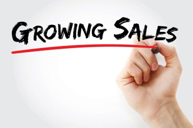 El satış büyüyen marker ile yazma