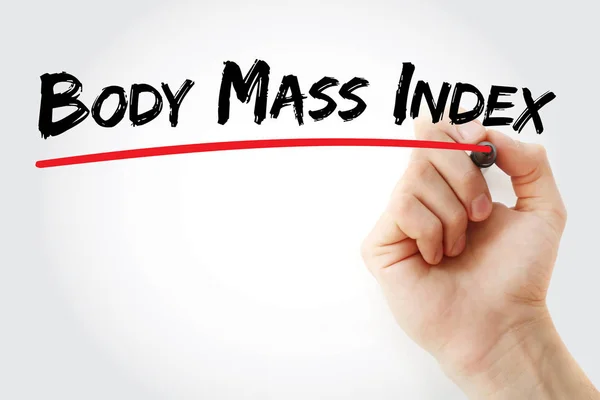 Handschrift Body Mass Index mit Marker — Stockfoto