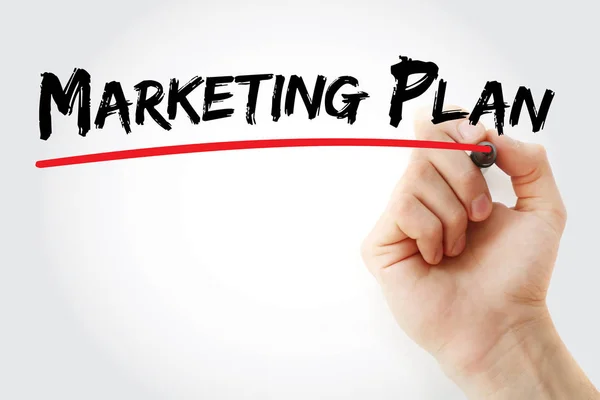 Hand writing Marketing Plan with marker — Stock Photo, Image