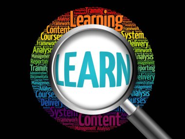 Kelime bulutu büyüteç ile öğrenin