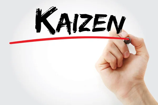 Escritura a mano Kaizen con marcador —  Fotos de Stock