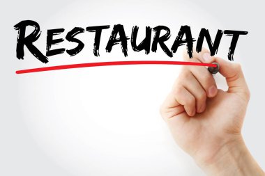 El Restoran marker ile yazma