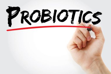 Hand writing Probiotics with marker clipart