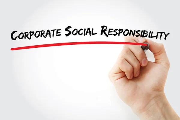 Hand writing Corporate Social Responsibility — Stock Photo, Image
