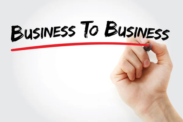 Hand schrijven Business To Business met marker — Stockfoto