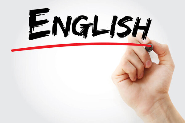 Hand writing English with marker