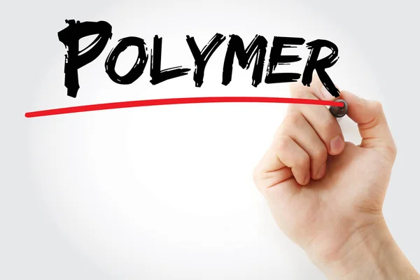 Hand writing Polymer with marker — Stock Photo, Image