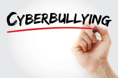 Sanal ortamda kabadayılık marker ile yazma el