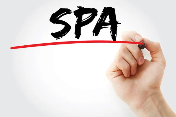 Scrittura a mano SPA con pennarello — Foto Stock