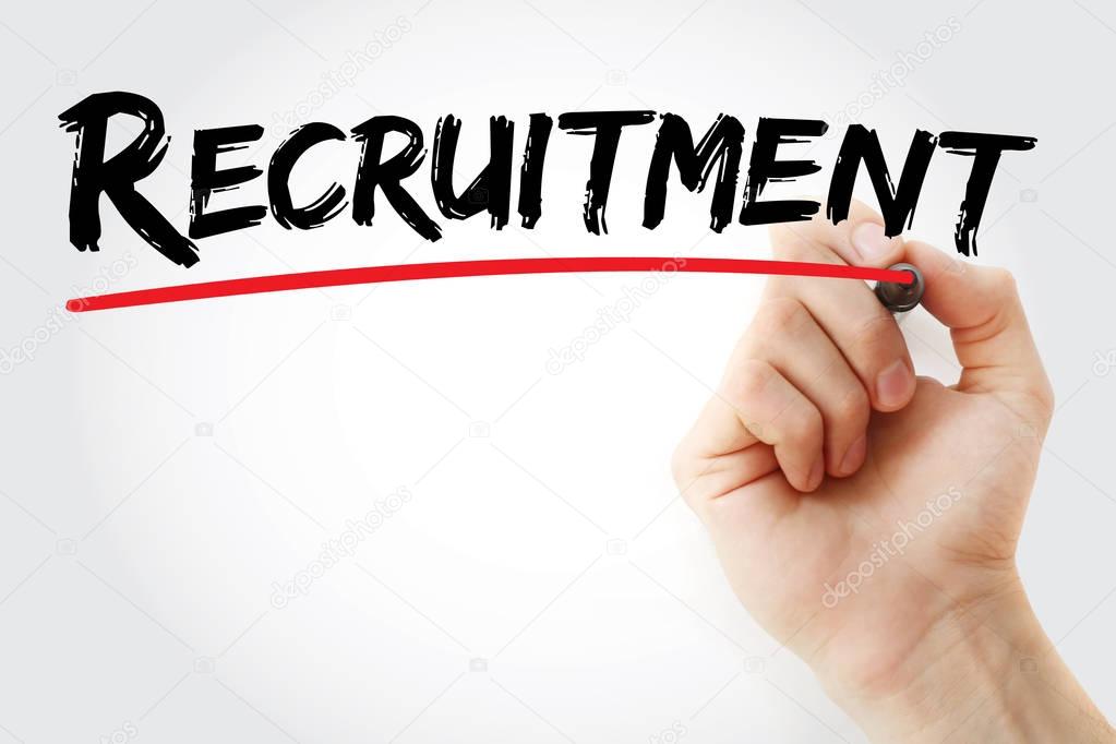 Hand writing Recruitment with marker