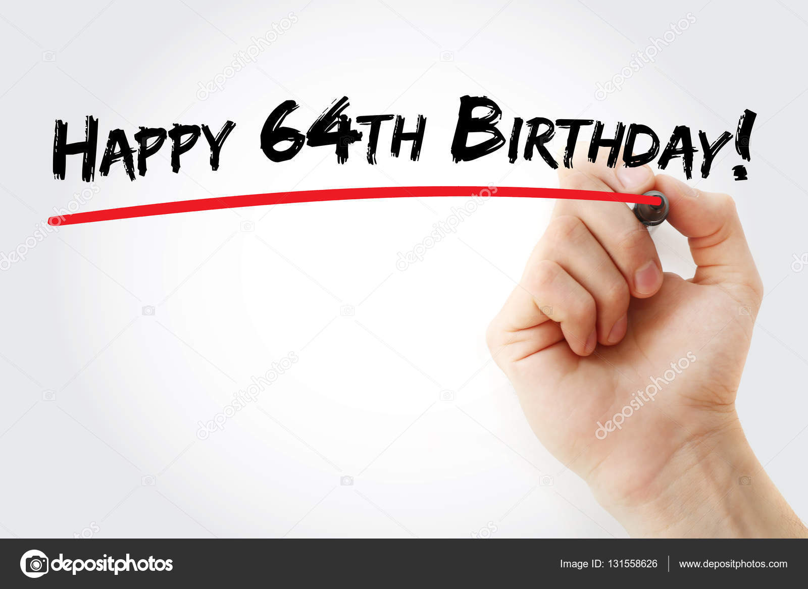 Ecriture A La Main Joyeux 64e Anniversaire Avec Marqueur Image Libre De Droit Par Dizanna C