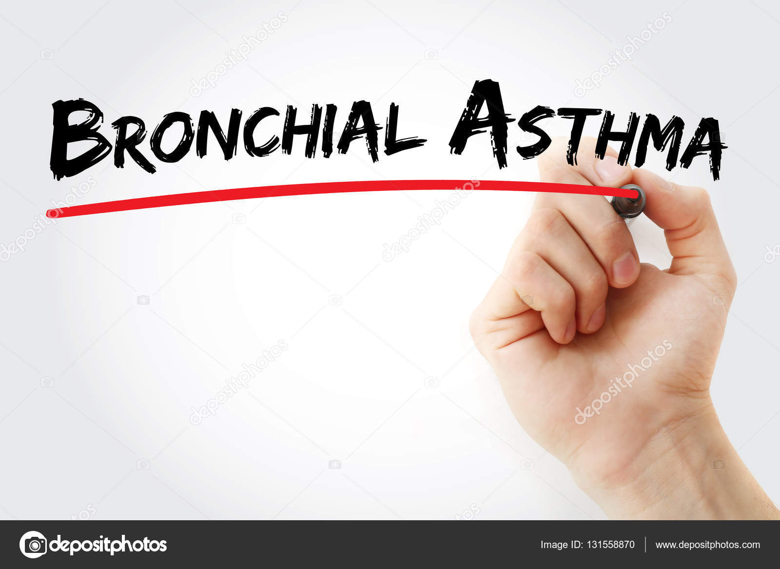 Hand writing Bronchial asthma with marker — Stock Photo © dizanna