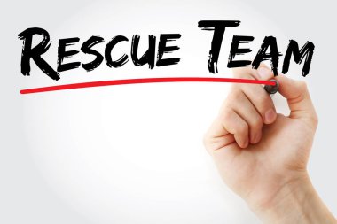 Kurtarma ekibi marker ile yazma el