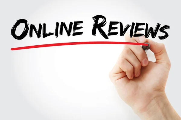 Hand writing Online reviews with marker — Stock Photo, Image