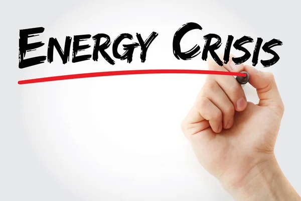 Hand writing Energy crisis with marker — Stock Photo, Image