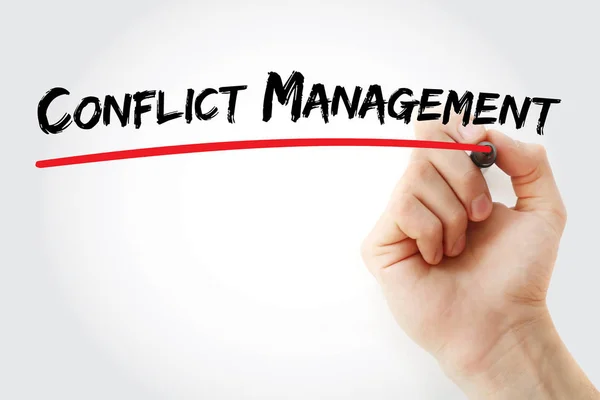 Menulis sendiri manajemen konflik dengan penanda — Stok Foto