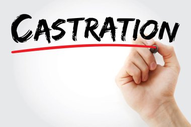 Hand writing Castration with marker clipart