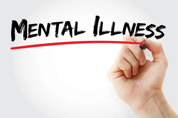 Hand writing Mental illness with marker — Stock Photo, Image
