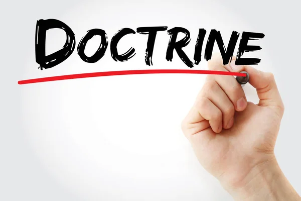 El doktrin marker ile yazma — Stok fotoğraf