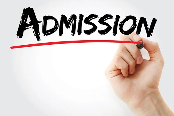 Hand writing Admission with marker — Stock Photo, Image