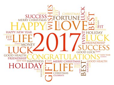 2017 kelime bulutu kolaj tebrik yıl