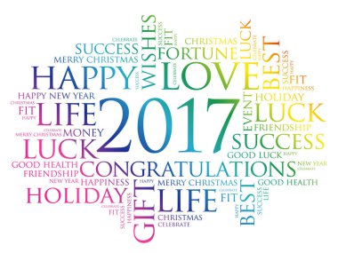2017 kelime bulutu kolaj tebrik yıl