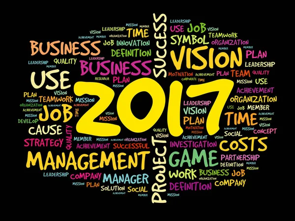 2017 Obiettivi parola concetto di business cloud — Vettoriale Stock