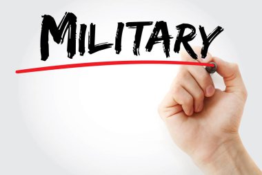 El askeri marker ile yazma