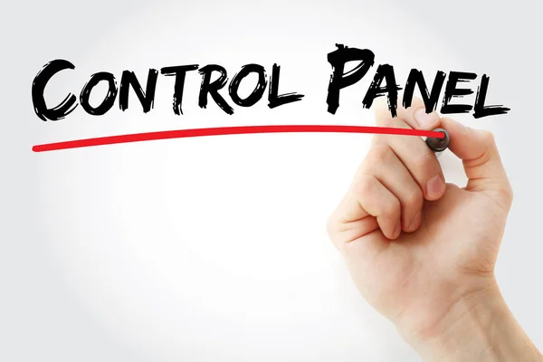 Hand writing Control panel with marker — Stock Photo, Image