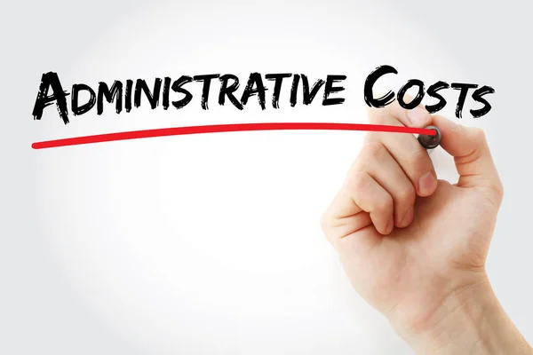 Hand schrijven van administratieve kosten met marker — Stockfoto