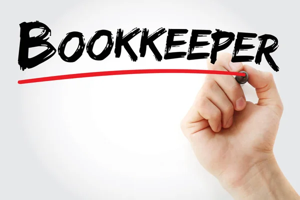 Escrita à mão Bookkeeper com marcador — Fotografia de Stock