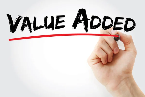 Hand writing Value added with marker — Stock Photo, Image
