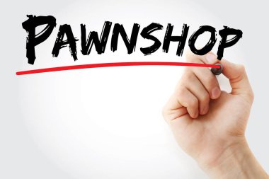 Hand writing Pawnshop with marker clipart