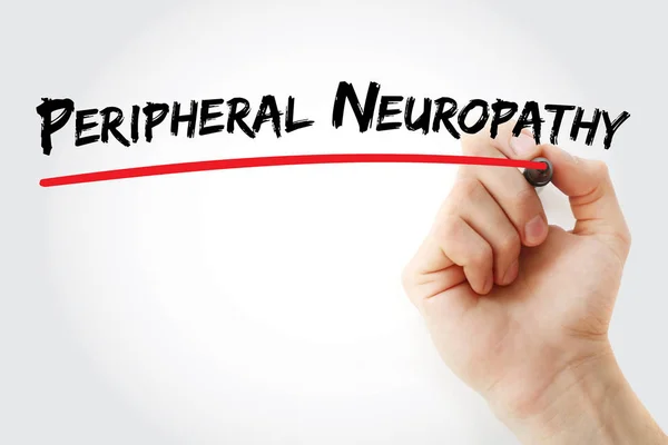 Hand writing Peripheral neuropathy — Stock Photo, Image