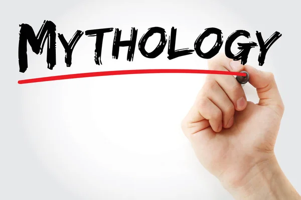 Hand writing Mythology with marker — Stock Photo, Image