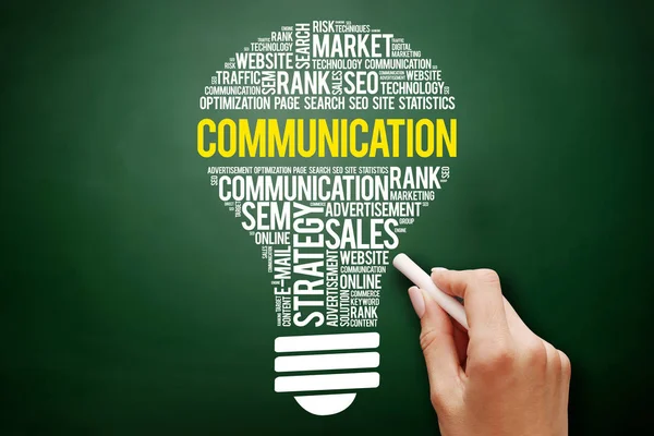 COMMUNICATION bulb word cloud collage — Stock Photo, Image