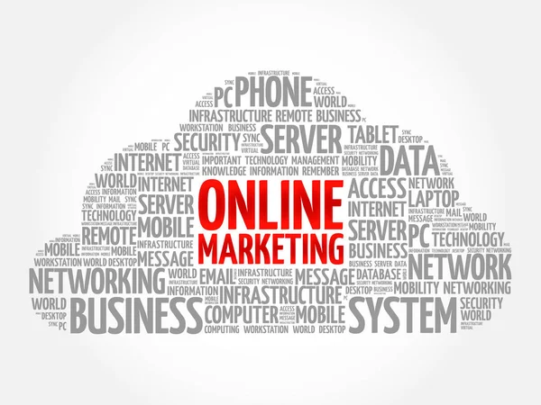 Parole di marketing online cloud — Vettoriale Stock