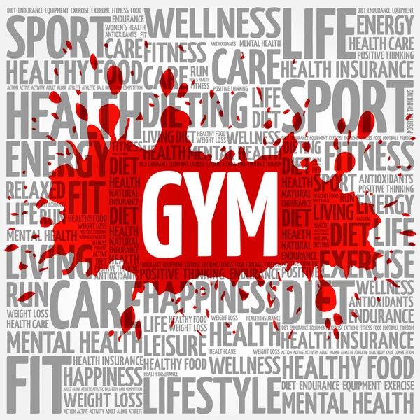 GYM word cloud background — Stock Vector